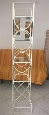 Vetrina - espositore - scaffale, elegante, ferro bianco e vetro