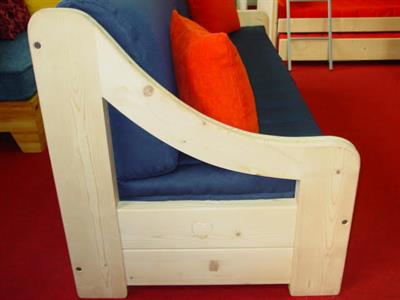 Divano a tre posti ad un letto tutto in legno di abete - Foto 3