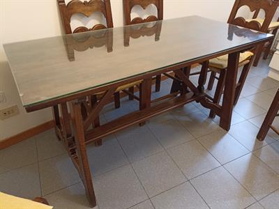 Tavolo in Legno Massello con Sedie - Foto 4