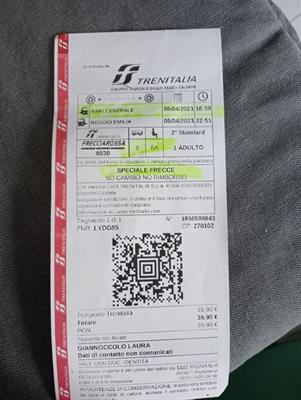 Biglietto treno Bari - Reggio Emilia