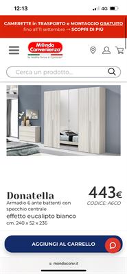 Armadio Donatella 6 ante Mondo Convenienza