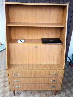 STUDIO-LIBRERIA CON RIBALTINA E 3 CASSETTI, come nuova, in legno - Foto 2