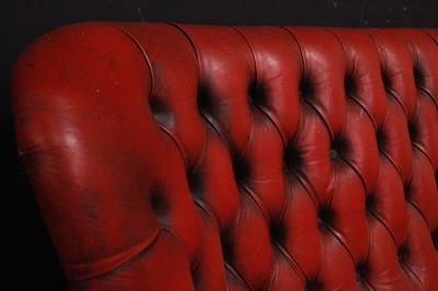 Divano Chesterfield bergere tre posti in pelle bordeaux - Foto 6