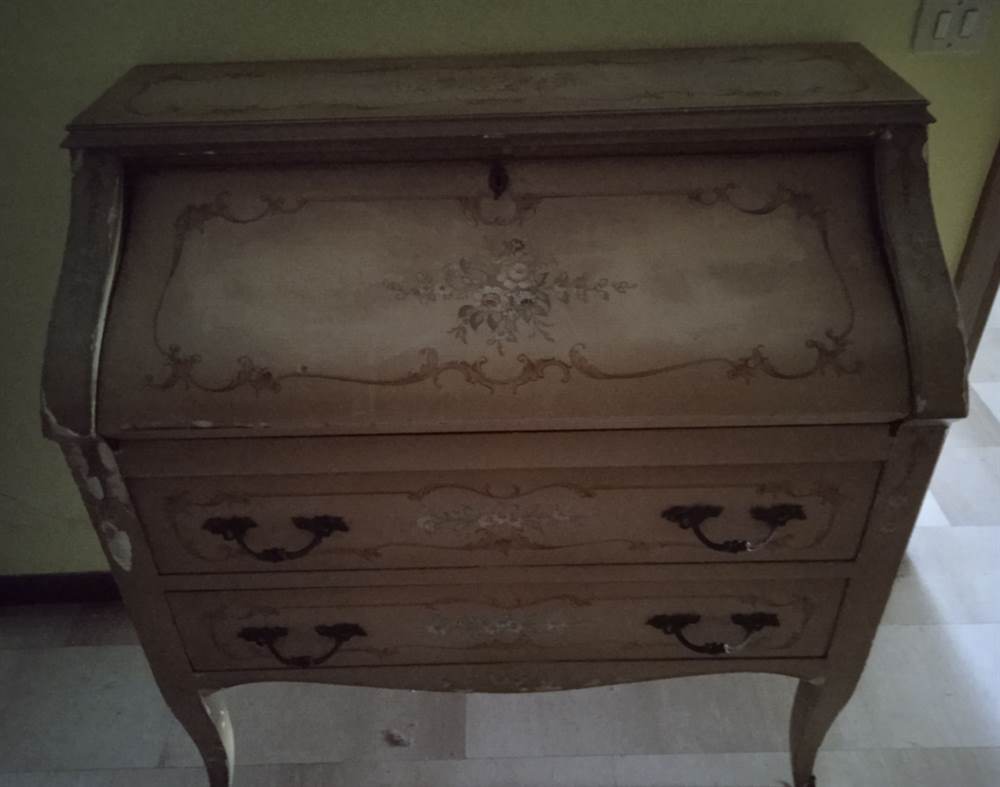 Foto 4 Maggiolino con ribaltina-Scrittoio stile veneziano, colore verde