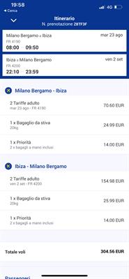 Biglietti aerea Bergamo - Ibiza
