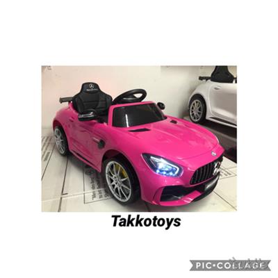 Auto macchina elettrica Gtr rosa metallizzata, modello Mercedes GTR - Anteprima 1