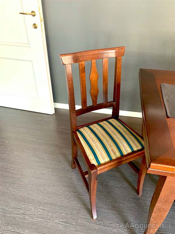 Tavolo Da Cucina Allungabile In Legno Massello - Design Italiano, Colore Noce Scuro - Foto 8