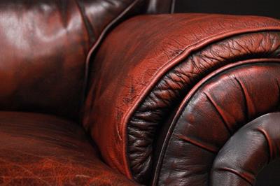 Poltrona modello Chesterfield bergere in pelle marrone - Foto 3
