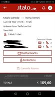 2 biglietti treno Milano Roma 9/03