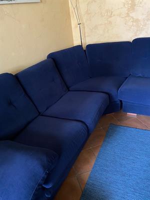 Divano angolare blu