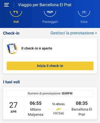Viaggio Ryanair Milano Bergamo - Barcellona