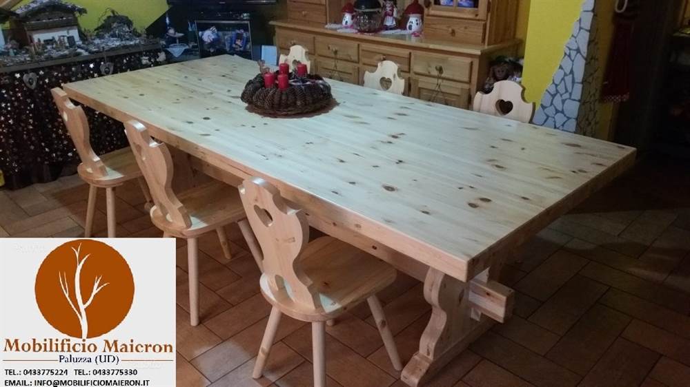 Soggiorno Taverna In Legno Mobili Rustici Cod CGR14, colore Naturale