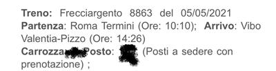 Biglietto Roma Termini - Vibo Valentia Pizzo