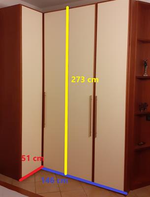 Armadio a quattro ante in legno noce