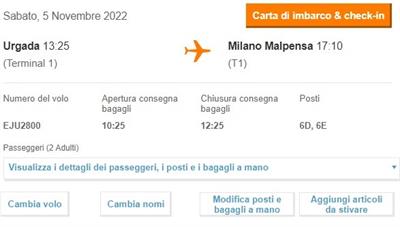Hurghada - Milano 2 persone