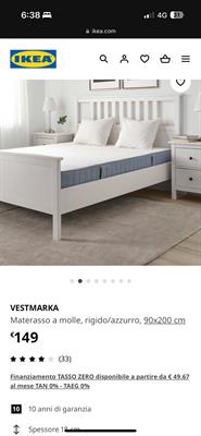 Materasso Ikea più rete