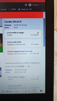 Malpensa - Maiorca A/R per 3 dal 24/08-31/08