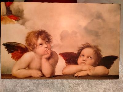 quadro in legno con angeli