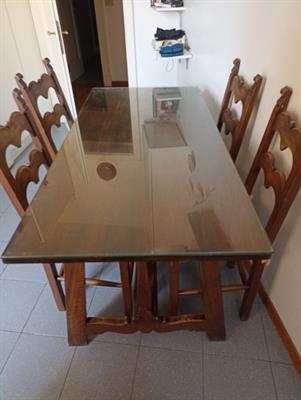Tavolo in Legno Massello con Sedie - Anteprima 1