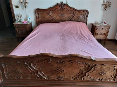 Camera da letto completa in stile barocco piemontese, in legno massello - Foto 5