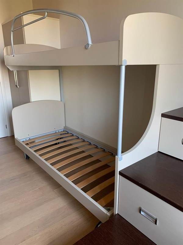 Scaletta per Letto a Castello Interna Regolabile Lunga 130 cm, Scaletta a Castello per Camper Antiscivolo Universale per Camper Dormitorio, Letto per Cameretta per Bambini con Piede in Gomma