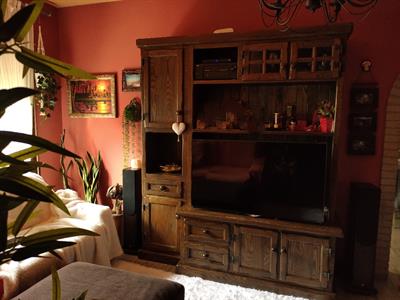Mobile rustico in rovere massello porta tv/libreria