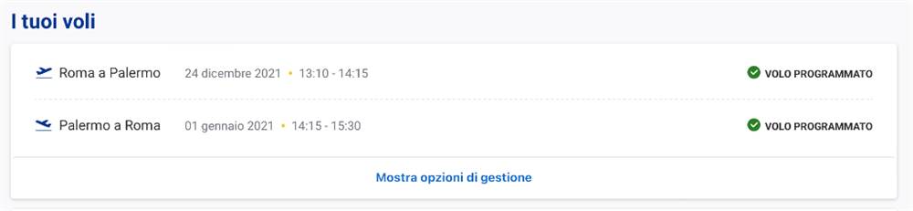 Biglietto Ryanair Roma-Palermo 24/12 - 01/01