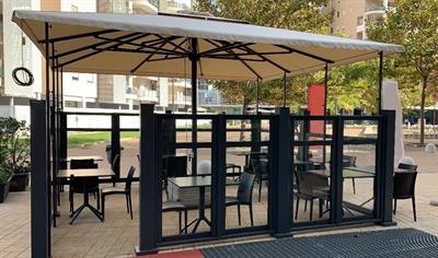 DEHOR / Gazebo Esterno Illuminato 5m X 5m con arredi vari