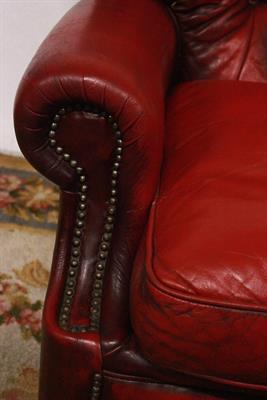 Poltrona a dondolo in pelle bordeaux, colore vivace - Foto 3