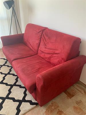 Divano Letto Rosso in velluto