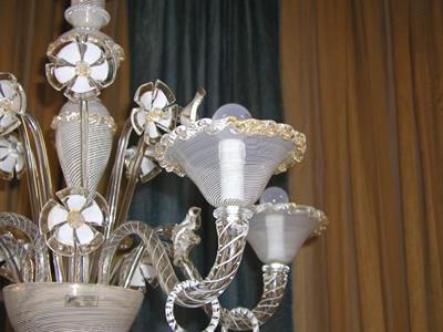 Lampadario vetro classico Murano FILIGRANA