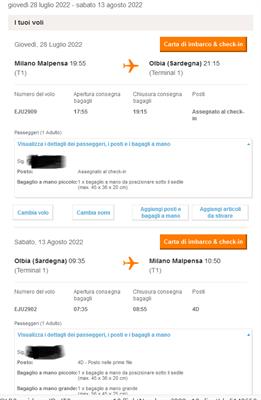 Voli Easy Jet Sardegna olbia