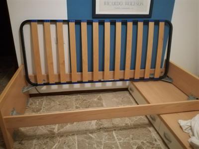 Letto con cassettiera, in legno - Anteprima 1