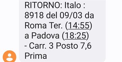 Biglietti treno Roma Termini - Padova