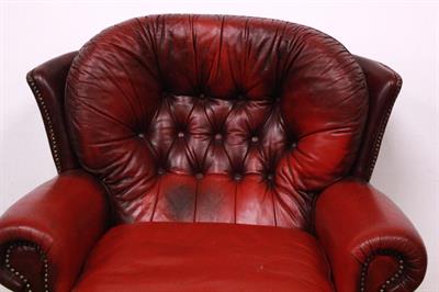 Poltrona a dondolo in pelle bordeaux, colore vivace - Foto 2
