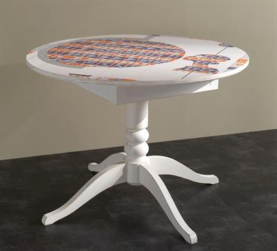 Tavolo bianco tondo in legno