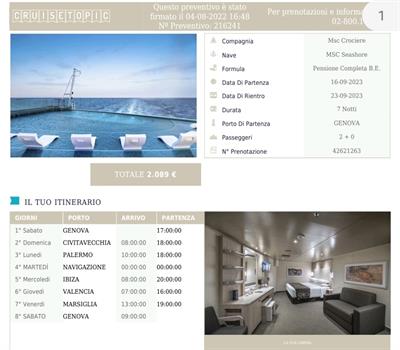 Crociera Mediterraneo per 2 persone all-inclusive