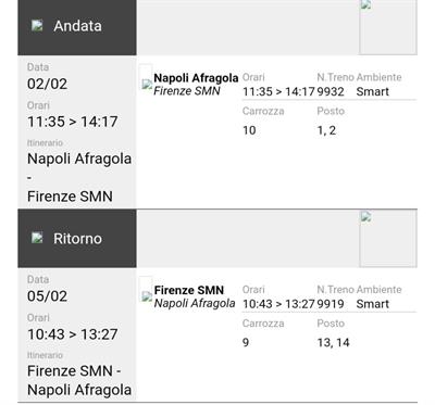 Italo A/R Napoli Afragola > Firenze SMN 02-05/02