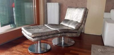 Chaiz longue pelle pitonata, color bronzo - Foto 2