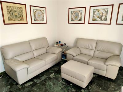 2 Divani e pouf vera pelle poltrone e sofà