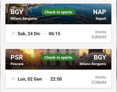 Biglietti Ryanair periodo natalizio