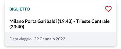 Vendi biglietto Milano Porta Garibaldi - Trieste Centrale