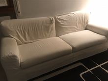 Divano Letto Sfoderabile In Tessuto - Bianco