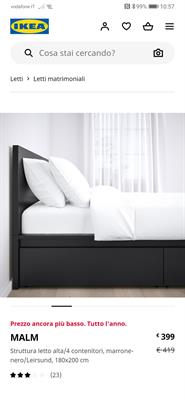 Letto matrimoniale King size Ikea Malm