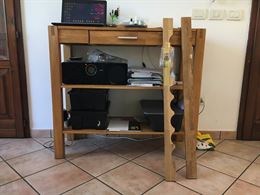 Foto 2 Mobile console in rovere con portabottiglie