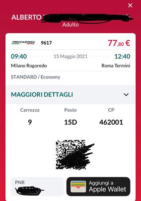 Biglietto freccia rossa MILANO - ROMA SCONTATO