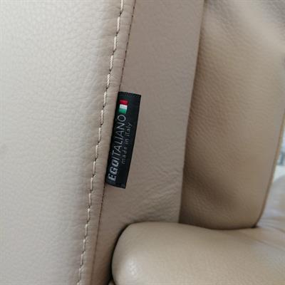 Divano in pelle ego italiano 3 posti più pouf, colore beige - Foto 2