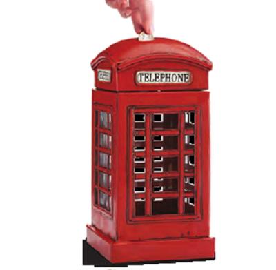 Salvadanaio (NUOVO) cabina telefonica british