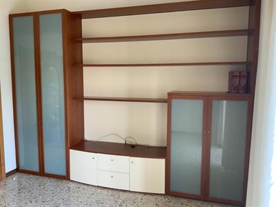 Mobile libreria da sala/salotto in legno ciliegio e laccato