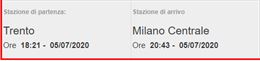 Biglietto AV Trento-Milano 5 Luglio